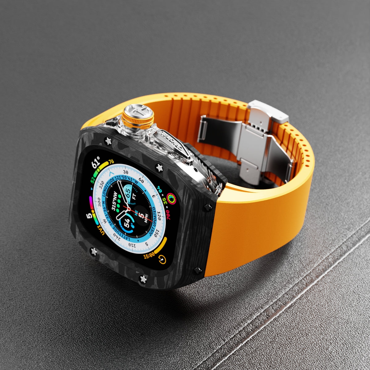 Apple Watch Mod Case Kit-RM7010-Carbon Fiber