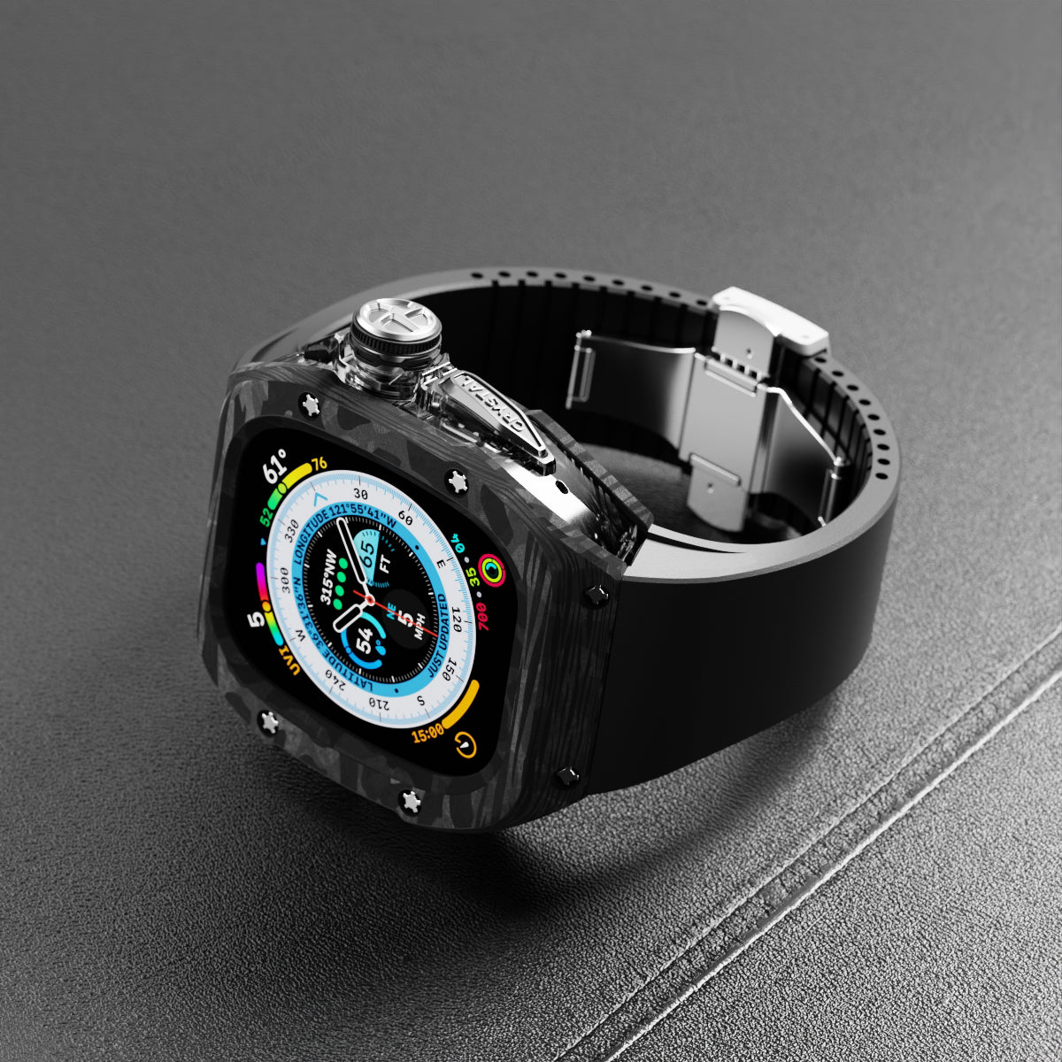 Apple Watch Mod Case Kit-RM7010-Carbon Fiber