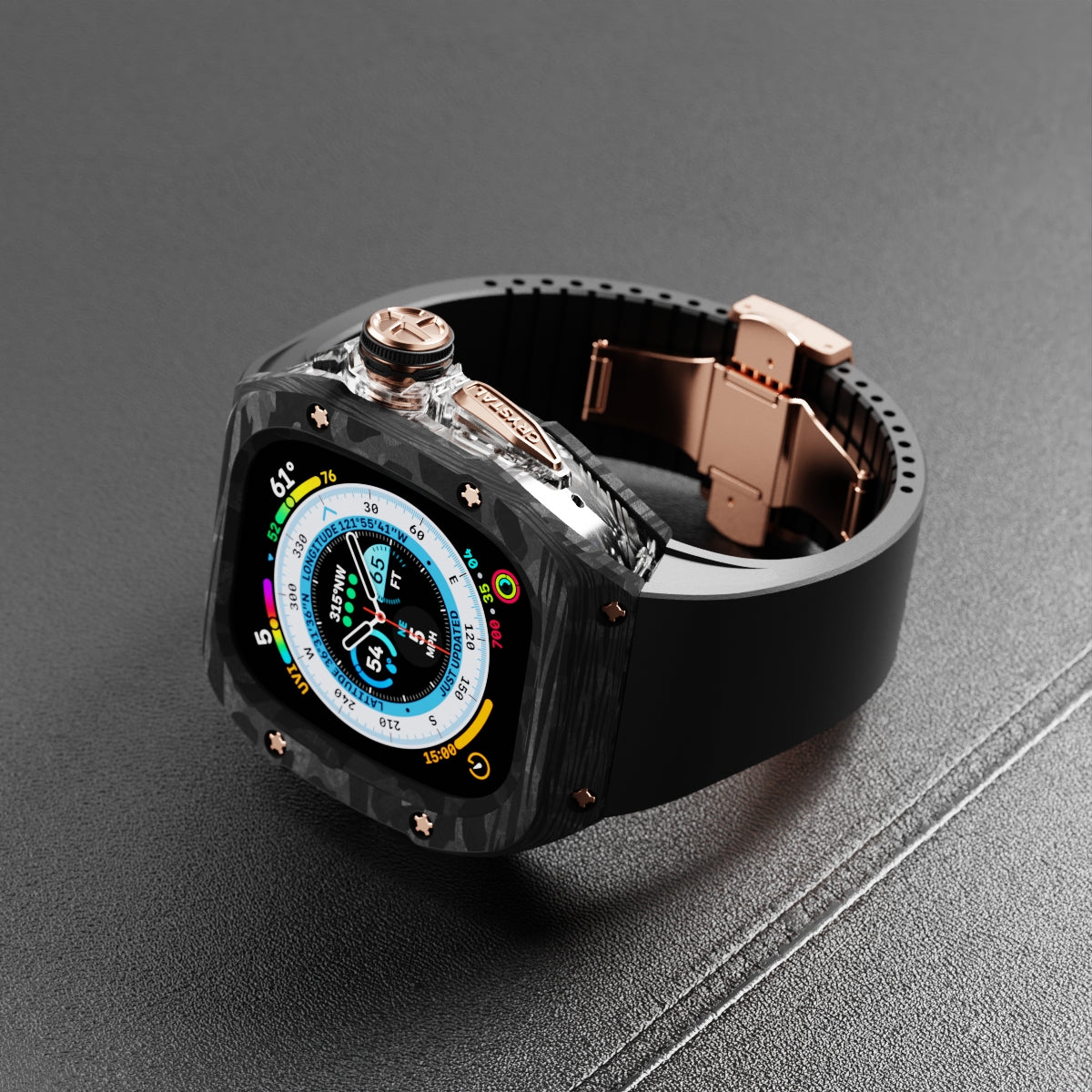 Apple Watch Mod Case Kit-RM7010-Carbon Fiber