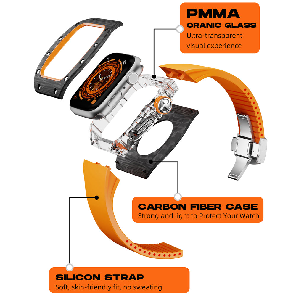 Apple Watch Mod Case Kit-RM7010-Carbon Fiber