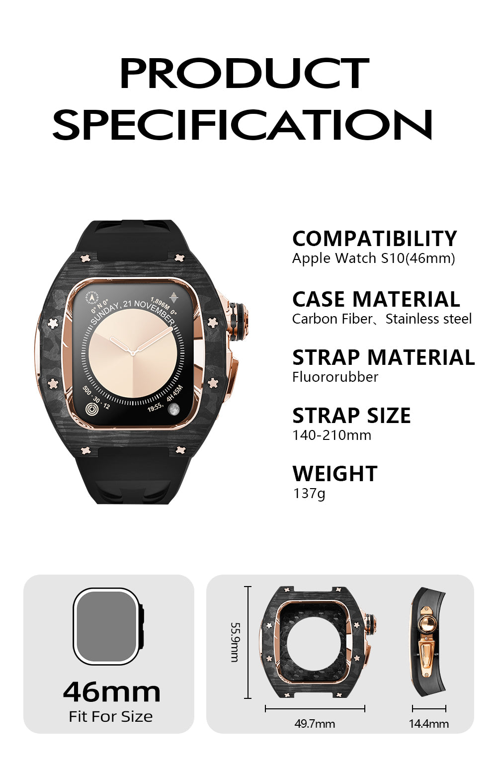 Apple Watch Mod Case Kit-RM7013-CF