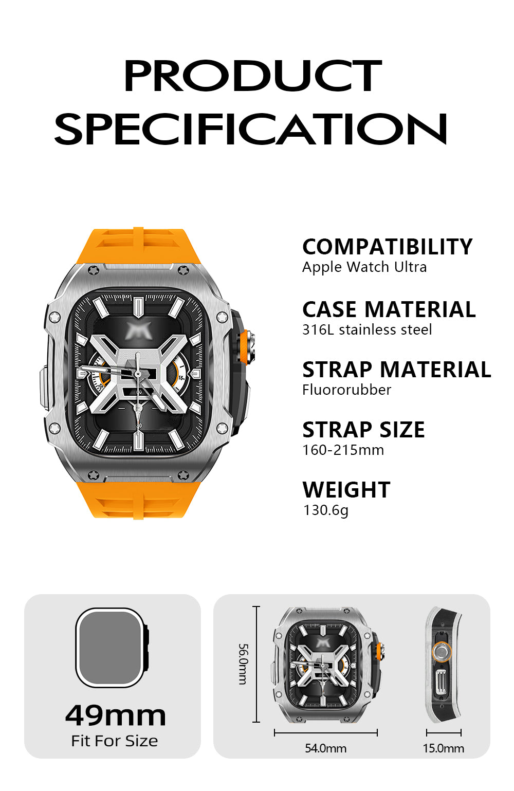 Apple Watch Mod Case Kit-RM7015-SS