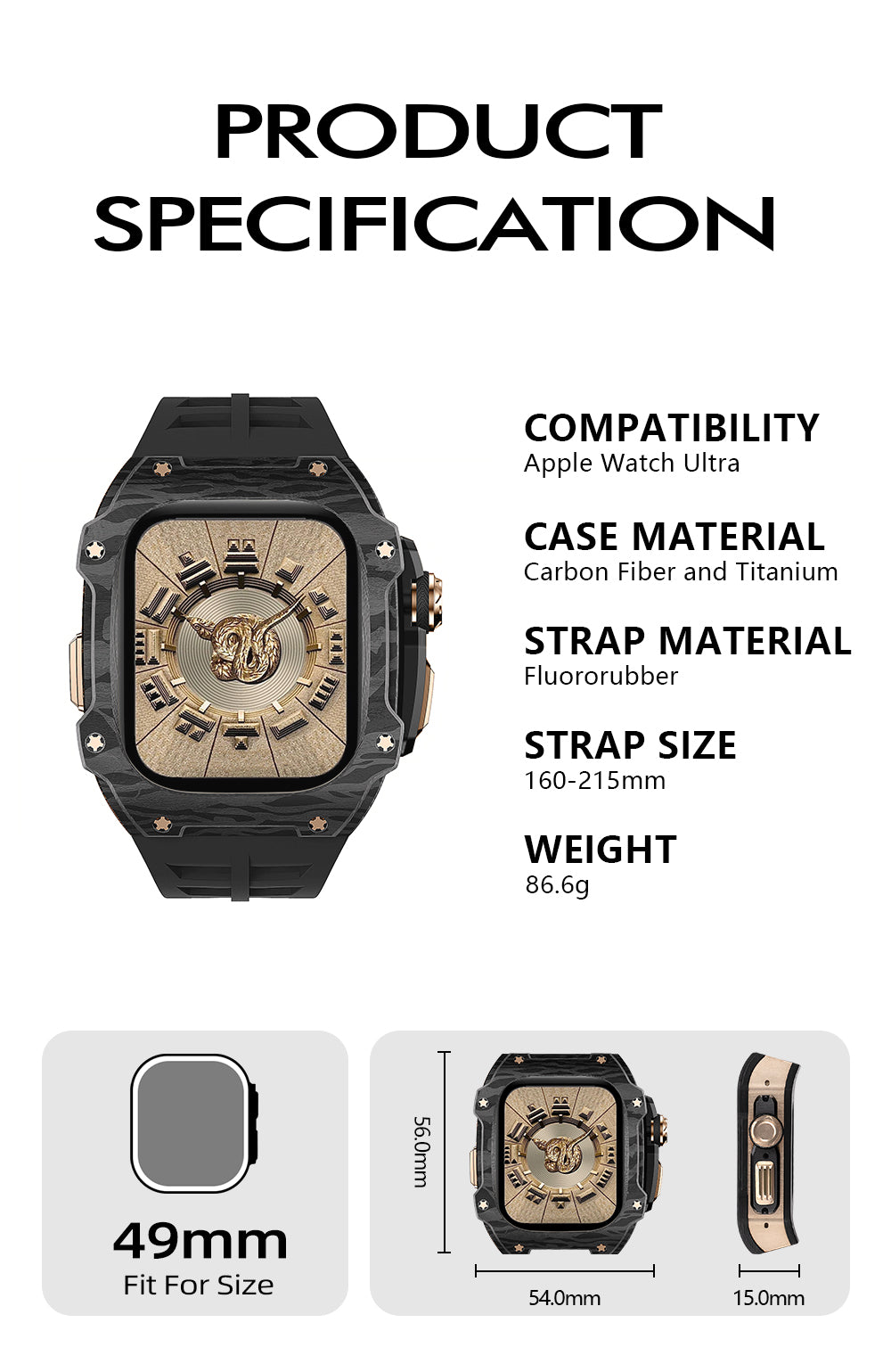 Apple Watch Mod Case Kit-RM7015-CF