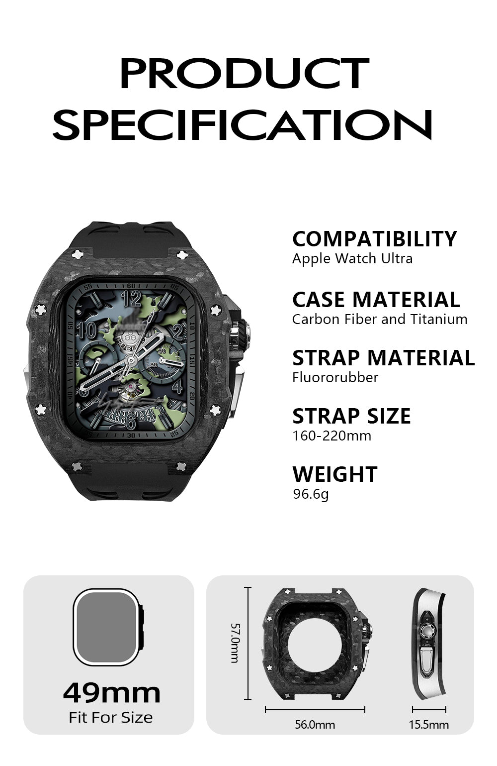 Apple Watch Mod Case Kit-RM7006-CF