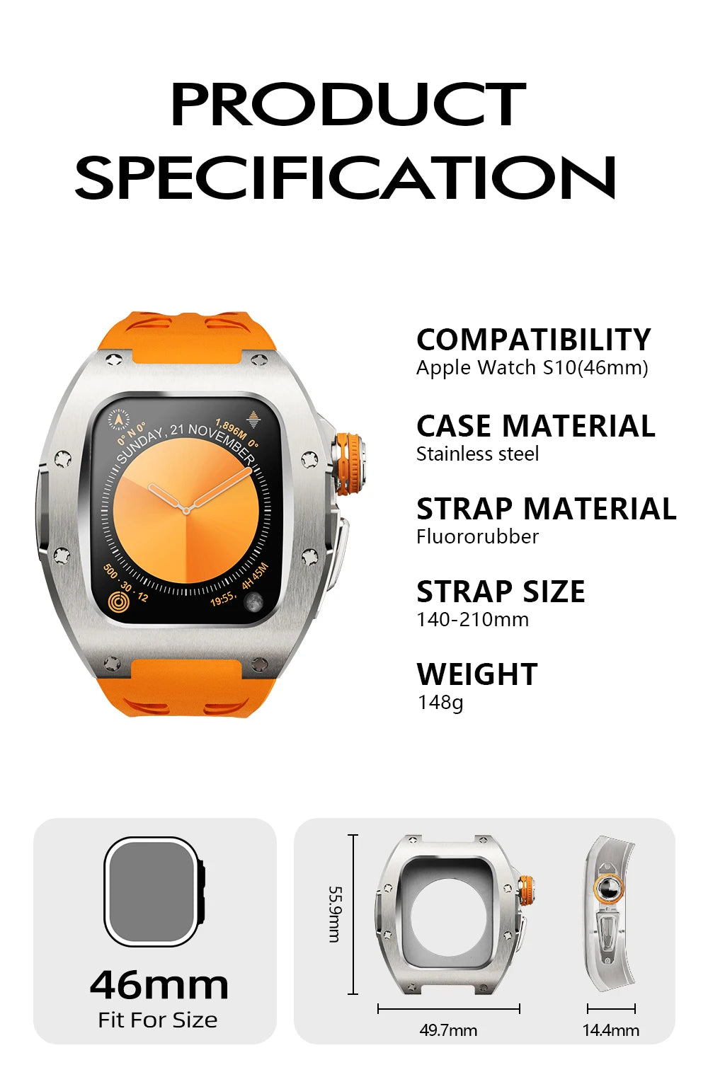 Apple Watch Mod Case Kit-RM7013-SS